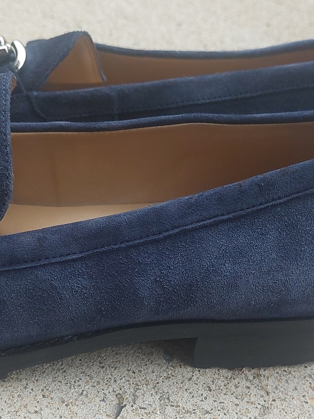 Talbots Navy Suede Tassel Loafers with Silver Hardware US 10 - Picture 3 of 6